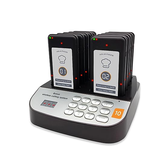 10 pc Lineup Waiting Queue Pagers for Restaurants Paging System Coast Buzzer Beep Buzzer Signal Calling Customer Service for Cuisine Hospital