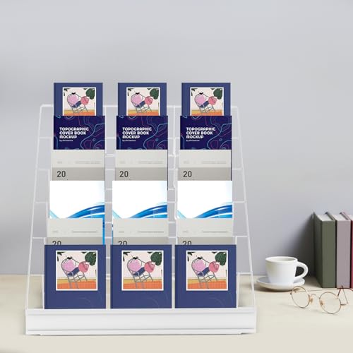 QGHMWCZ 6 Tier Magazine Rack,Wire Countertop Rack Book Display Shelf