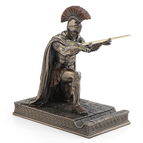 Veronese Design 7 1/8 Inch Roman Centurion Kneeling Pen Holder Resin Statue Bronze Finish Zinc Letter Opener