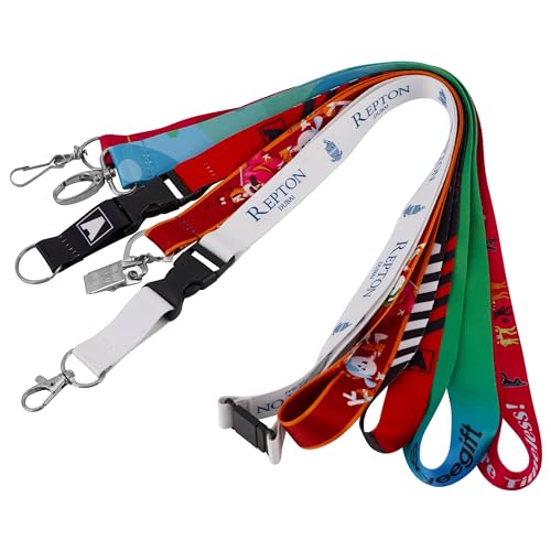 Custom 300 Pcs Solid Color Breakaway Lanyards Personalized Polyester Neck Straps with Logo, Text, Name for Office, Company, School, Event