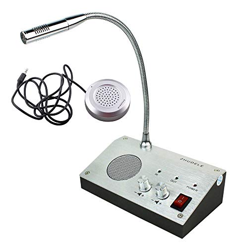 2020 Beacon Pet Window intercom Dual-Way Audio Office Station Window Interphone Speaker,Anti-Interference Bank Teller Counter Ticket Wireless Glass Window Microphone