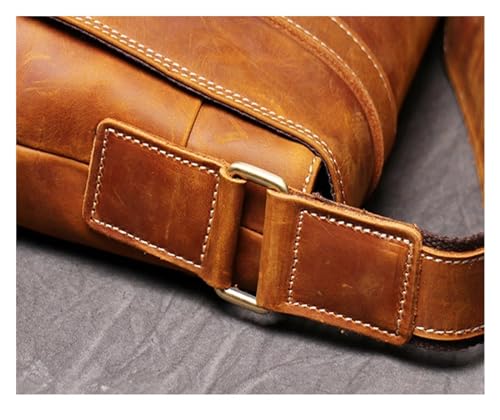 Vintage Crossbody Bag For Men Leather Messenger Bag For Men 12.9 Inch Laptop Mens Shoulder Bag Large Capacity