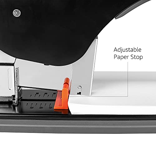 Amazon Basics Effortless Heavy-Duty Stapler, 210 Sheets High Capacity, Large Office Stapler with 1000 Staples, Black