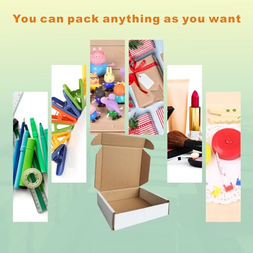 CH-BOX 400 Pack 4x4x1'' Small Shipping Boxes, Corrugated Cardboard Mailers for Business, White (CM441-400)