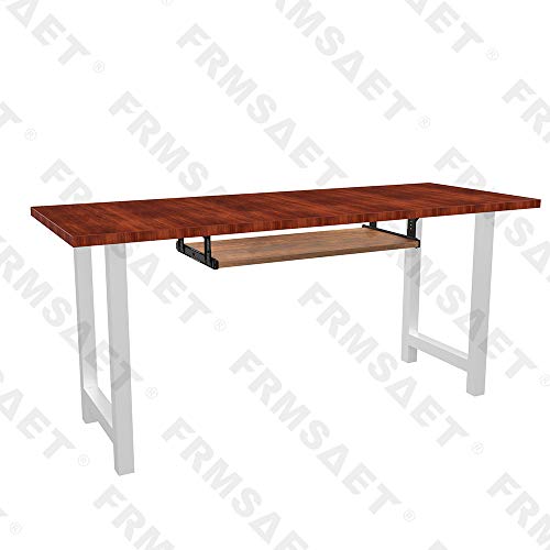 FRMSAET Under Desk 20/24/30 inch Keyboard Drawer Platform (24 in, Brown)
