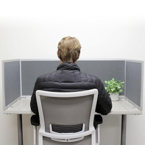 OBEX Acoustic Mounted Screen Privacy Panel Table Top Separator, Sound Blocking Desk Divider (Graphite, 24" X 72")
