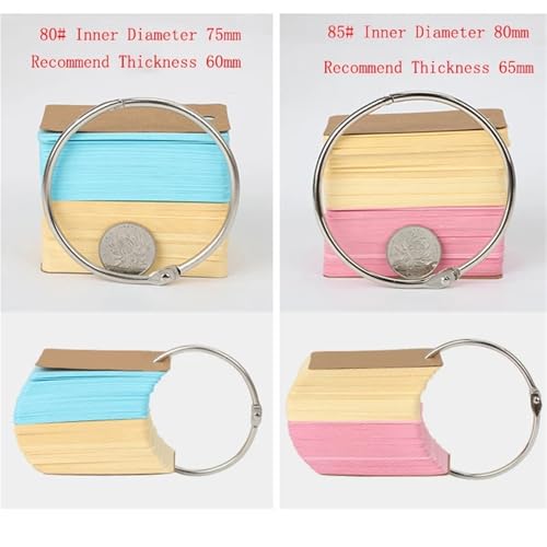 Notebook Rings 70pcs Loose-Leaf Book Binder Rings Keychain Album Craft Photo Circle Clips for Book Binding(70mm)