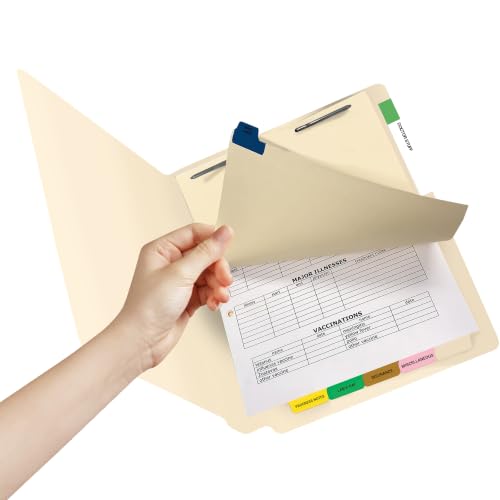 Bottom Tab Medical Chart Dividers, Set of 6, Color-Coded, 2 Boxes/130 Sets