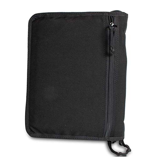 TACTICAL NOTEBOOK COVERS Tactical 3-Ring Binder Cover | Zippered Case for Military Field Admin & Map Storage | Fits 5.5” x 8.5” Paper | Tactical Organizer with Durable Protection for Field Use (Black)