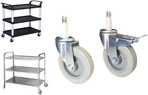 MXXADHPL Office castors Caster Wheels 4 Inch Plastic Plunger Dining Car Wheel Load 280kg Mount Stainless Steel Hotel Meal Wheel