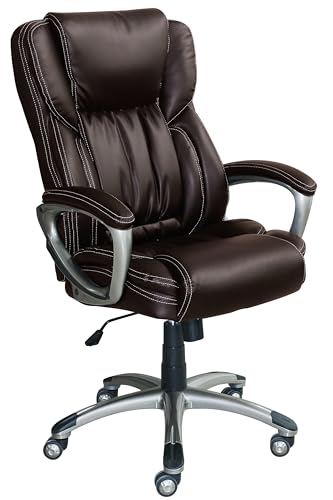 Serta Works Bonded Leather Executive Office Chair, Midnight Black (43520A) (43520AOSS)