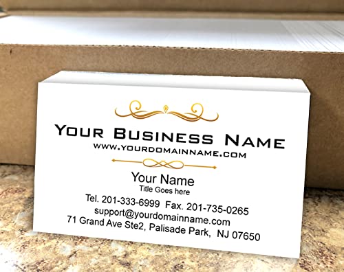 Impactonlineprinting Simple Custom Premium Business Cards, (250pcs to 2,500pcs), Full Color 2 Sides - White Front-White Back, 16pt (350gsm-Thick Paper), Made in the USA