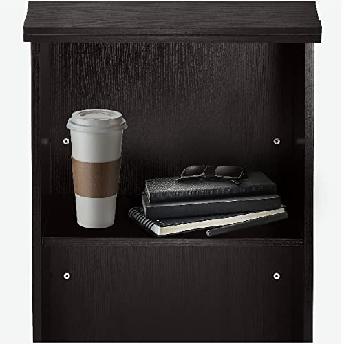 AdirOffice Wooden Podium with Storage Shelf - Speaking Lectern, Hostess Station for Restaurant, 46.25 Inches, Black