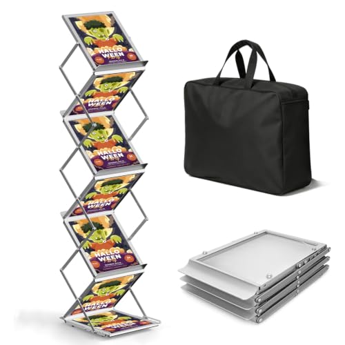 Literature Stand, Brochure Display Stand, Standing Magazine Rack, 1-Pack