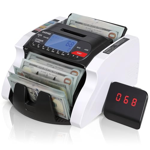 LALFPET Accurate Value Counting Money Counter Machine - UV/MG/IR/DD/MT Counterfeit Detection, LCD Display, Batch & Add Modes for Cash Management - Ideal for Offices & Retail - US Standard
