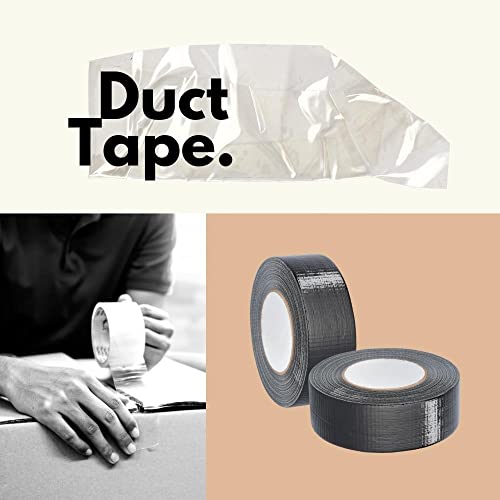 SHIELD TAPE Black Duct Tape, 2 Inch x 60 Yards, 9 Mil Thick, PE Film, 24 Pack for Repairing Patching and Sealing