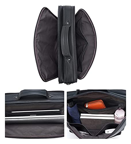 TaoshuNLy Leather Briefcase 15.6 Inches Laptop Crossbody Bag Large Satchel Messenger Bag Computer Handbag