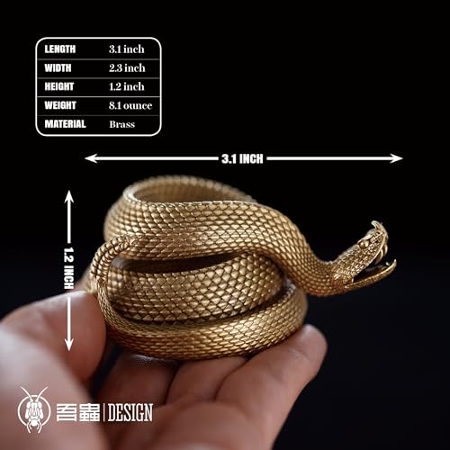 WOOTRON Fun Personalized Gift-Brass Rattlesnake Reptile-Pen Holder Pen Drag Pen