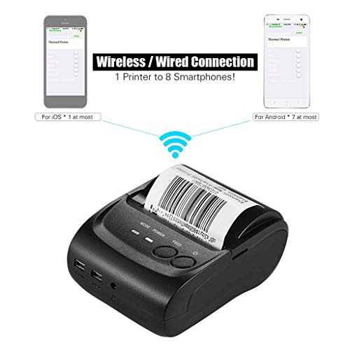 CGTENBS Portable Thermal Printer Handheld 58mm Receipt Printer for Retail Stores Restaurants Factories Logistics, 10 Paper Rolls