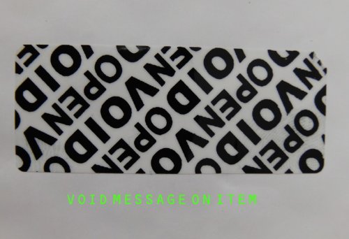 100 Black Labels Stickers Warranty Void if Removed Tamper Evident Security Sealed