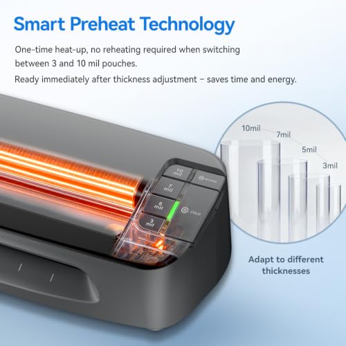 13 inch Heavy Duty Commercial Laminator Machine, LOTHANEK 4-Roller, 3-10 Mil, 60S Warm-up, 990mm/min, A3 Laminating Machine with 50 Sheets for Home, Office, School, Crafts