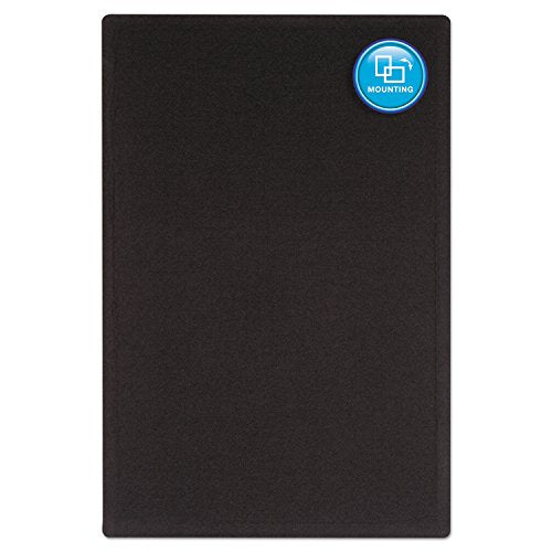 Quartet 7684BK Fabric Bulletin Board, Frameless,w/Hardware, 4-Ft x3-Ft, Black