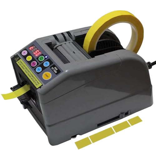 RT-7000 Automatic Sticky Tape Dispenser Loop Mode to Set Up 6 Different Tape Length and Memory Cutting in Circle/Cutting with Light Trace/Nallow Tapes Good Cutting Effiency Too
