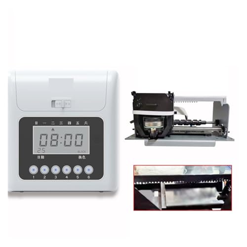 Time Clock with Passcode, Paper Card Employee Attendance Machine Punch Card Machine Company Employee Work Clock with Multi-Language and Staff Support(Type10)
