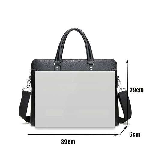 BFGRDDW Leather Bag Shoulder Messenger Work Handbag Laptop Multi-function Zipper