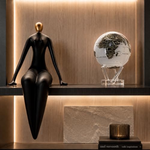 MOVA Self Rotating Globe, Gilded Terra Lux Map Classic (4.5") White & Gold