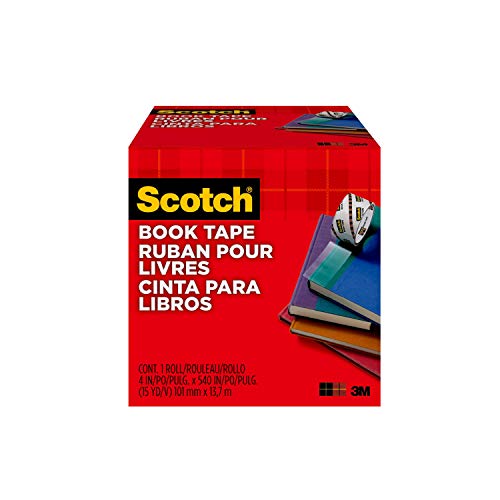 3M Scotch 845 101 Transparent Book Tape, Thick, 4.0 inches (101.6 mm x 13.7 m)