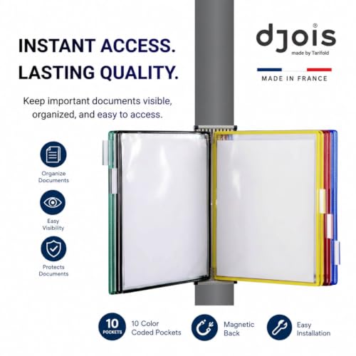 Tarifold Magnetic Wall Mount Reference System, 10 Pockets, Assorted Colors