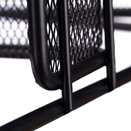 4 x Letter Tray, Metal with 3 Compartments, with Labels, A4, for Office & Study, for Wall, 32x33x25 cm, Black