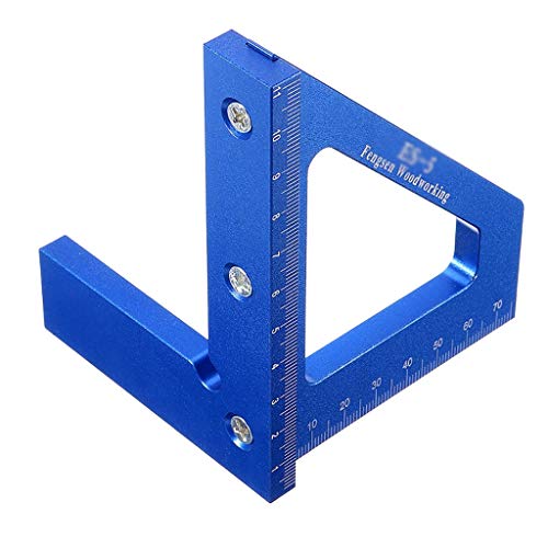 TEOYETTSF Multi-Purpose Stainless Steel Woodworking Scribe 45-Degree Angle Ruler Woodworking Ruler Triangle Square T and Tri Protractor