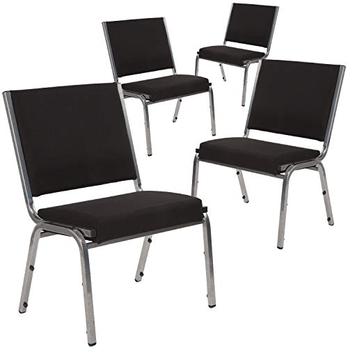 EMMA + OLIVER Black Antimicrobial Bariatric Medical Chair, 4-Pack