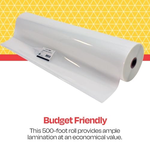 School Smart Laminating Film Roll, 25 Inches x 500 Feet, 3 Mil Thick, High Gloss