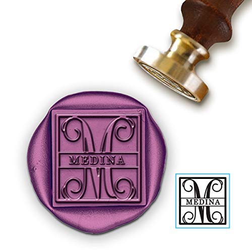 Custom Monogram Wax Seal Stamp | Personalized Name with Initial | USA Handcrafted | Multiple Handle & Wax Color Options