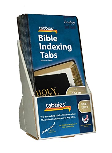 Tabbies Solid Gold Laminated Bible Tabs, 20-Pack Display, 1x1/4in