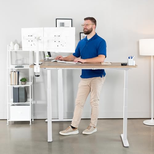 VIVO Reclaimed Wood 67 x 60 in Corner Standing Desk, DESK-KIT-3E6WP
