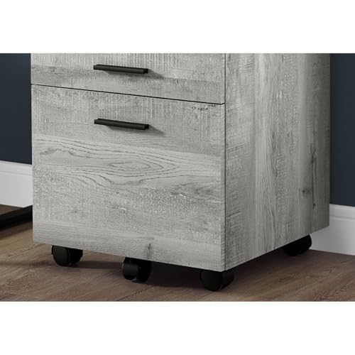 Hassyee Rustic Wood Rolling Mobile File Cabinet with 2 Letter-Sized Drawers, Vintage Design Office Spacious Storage Cabinet with 2 Locking Casters and 3 Non-Locking Casters