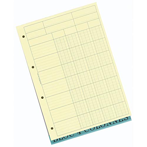Exacompta A4 Vertical Accounting Control Forms, 4 Columns, 70 sheets (French)