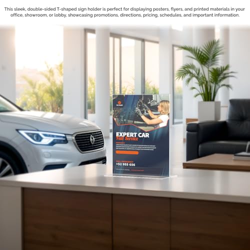 Marketing Holders 24 Pack Acrylic Sign Holder for 11" x 14" Signs Bottom Load Double Sided Poster Display Clear Place Card Up Right Frame for Furniture or Retail Stores and Catered Events