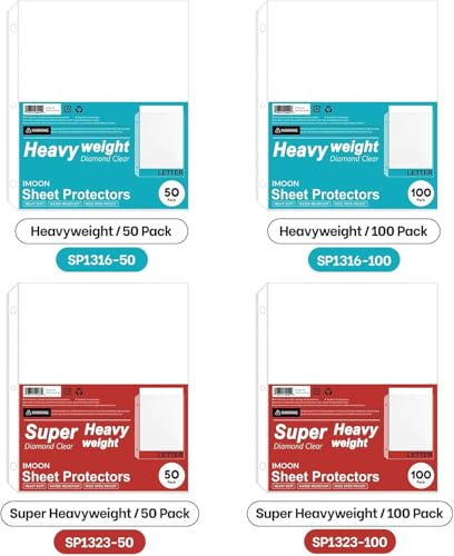 Super Heavyweight 3-Hole Letter Size Sheet Protectors - High Transparency Plastic Heavy Duty Sleeves for 3 Ring Binders, Archival Safe, Durable Page Protectors for Documents, 8.5x11 Inch (200 Pack)