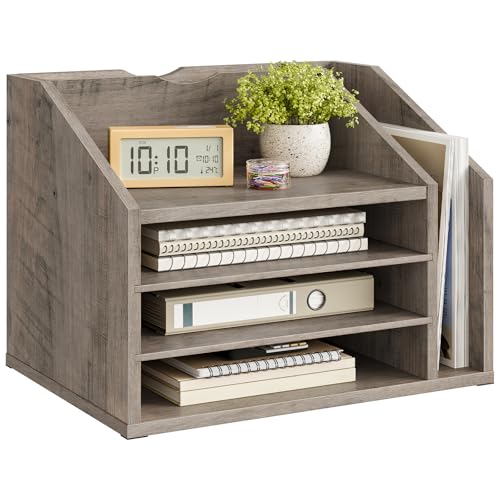 CHOEZON Wooden Desk Organizer with Adjustable Partitions