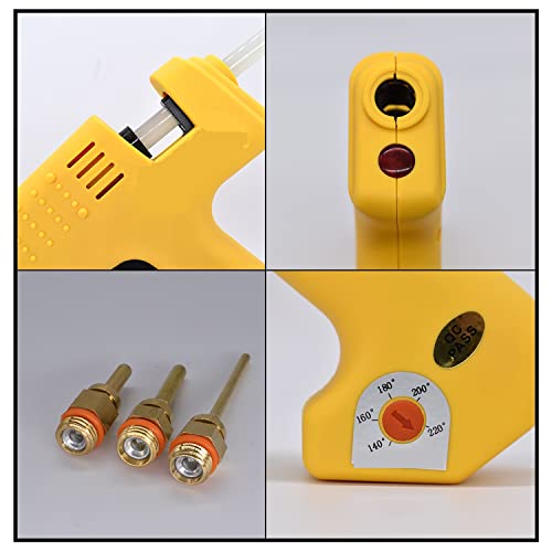 LIBODD Hot Glue Gun Professional 250W Hot Melt Glue Gun Adjustable Temperature High Power Silicone Gun Set Using 11MM Glue Stick 2.0MM Copper Nozzle for DIY Arts, Crafts and Quick Repairs(Set-4)