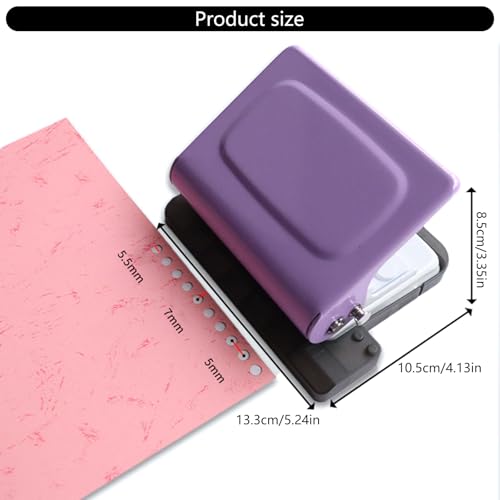 Portable 10 Hole Binding Machine for Sheets Includes 10 Binding Rings Office Machine
