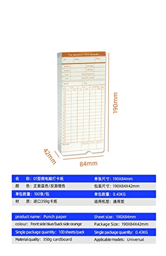 MKJGGII 4Pcs Clock in English Time Attendance Paper Card Commute Record