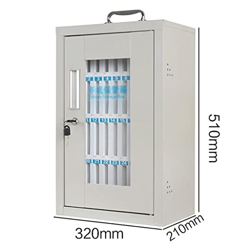24/36 Bit Pocket Chart Cell Phones Storage Cabinet Wall Mounted Cell Phone Organizer Storage Locker Box with Safety Lock and Handle for Classroom Office (Color : Silver, Size : 36)