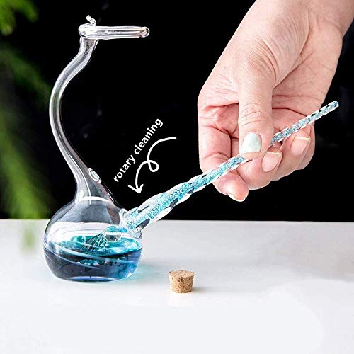 Thyggzjbs Handmade High Borosilicate Glass Glass Dip Pen Ink Set-Crystal Pen with 12 Colorful Inks for Art, Writing, Signatures, Calligraphy, Decoration, Gift