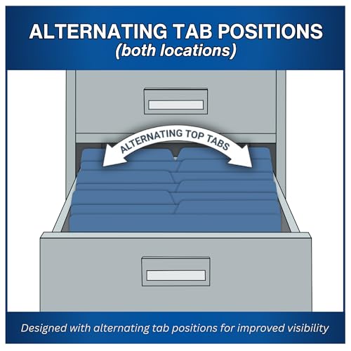 Blue Casebinder Legal File Folders, Doctor Stuff, Top Tab, Legal Size with Fully Reinforced Back, 2" Embedded Fastener on Endwing, and 1/2 Cut Assorted Top Tabs, 14 pt Stock, Carton of 200